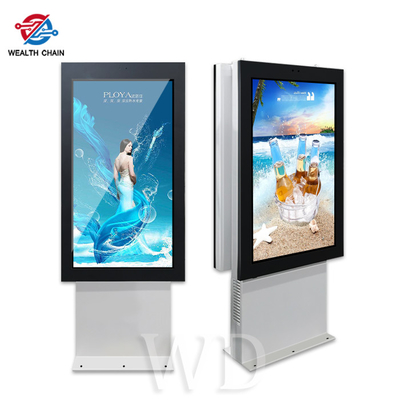 Modernes 2 Seiten LCD-Anzeigen-Boden-Stand-Kiosk-Weiß für Werbung