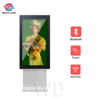 Modernes 2 Seiten LCD-Anzeigen-Boden-Stand-Kiosk-Weiß für Werbung